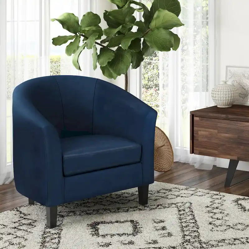 Fauteuil Club, Style Contemporain, Assise Unique – Marron / Noir / Rouge / Gris / Bleu