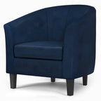 Fauteuil Club, Style Contemporain, Assise Unique – Marron / Noir / Rouge / Gris / Bleu