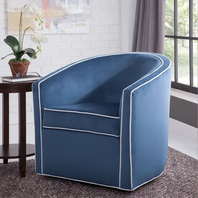 Kenton Barrel Style Swivel Chair by Greyson Living