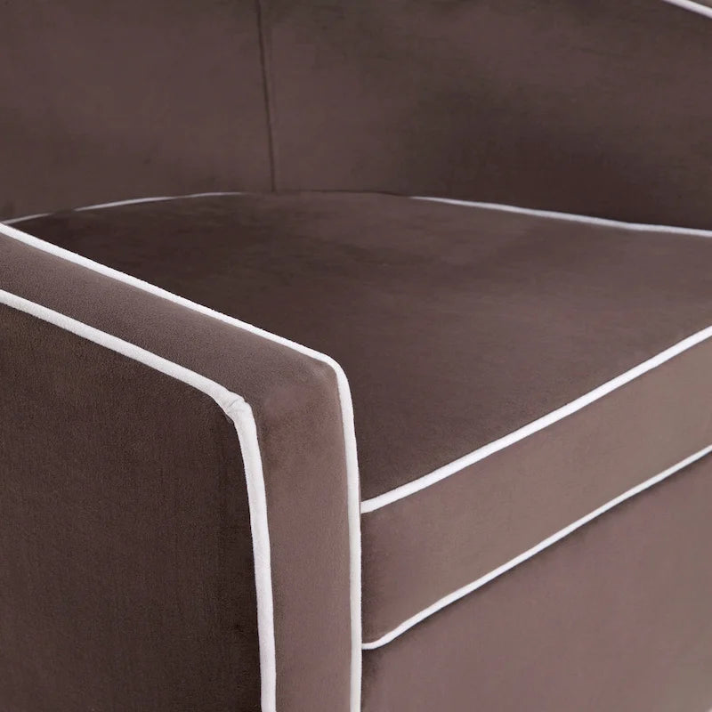 Fauteuil d'appoint pivotant de style tonneau 1 place marron/crème/bleu/rose
