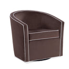 Fauteuil d'appoint pivotant de style tonneau 1 place marron/crème/bleu/rose