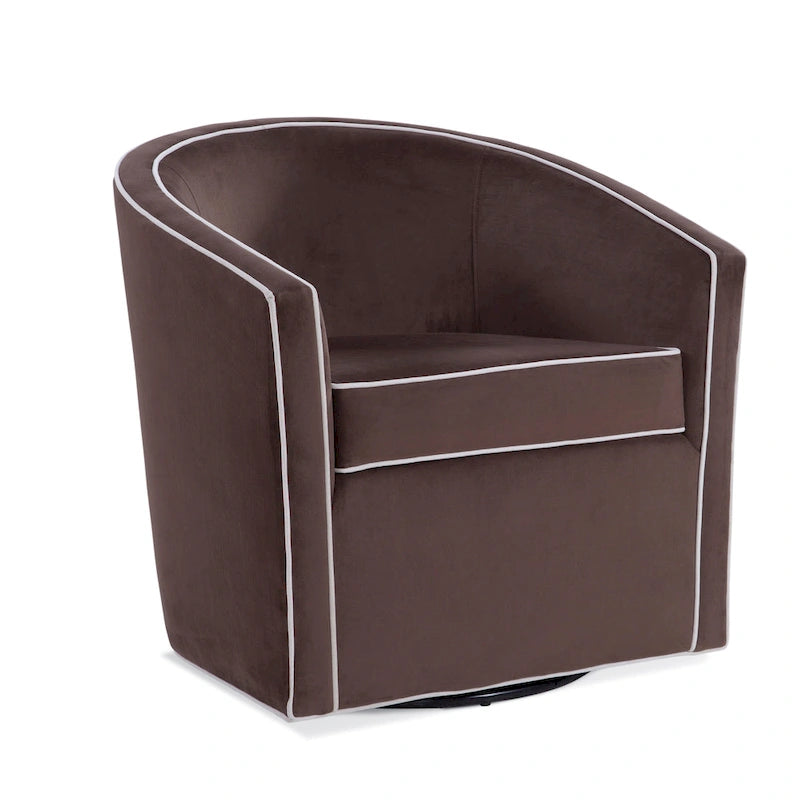 Fauteuil d'appoint pivotant de style tonneau 1 place marron/crème/bleu/rose