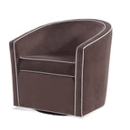 Fauteuil d'appoint pivotant de style tonneau 1 place marron/crème/bleu/rose