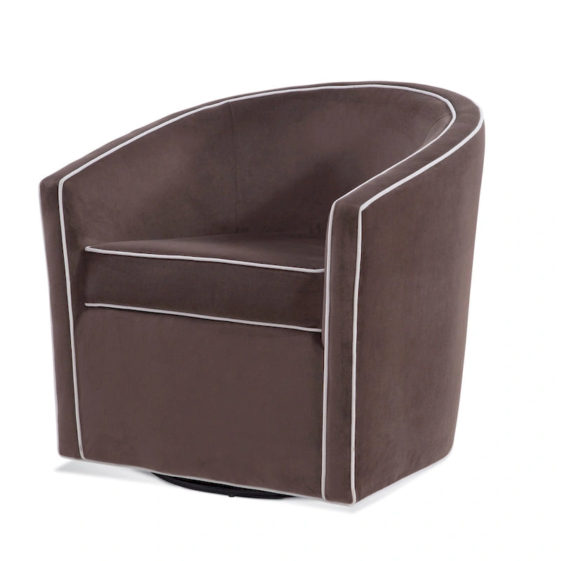 Fauteuil d'appoint pivotant de style tonneau 1 place marron/crème/bleu/rose