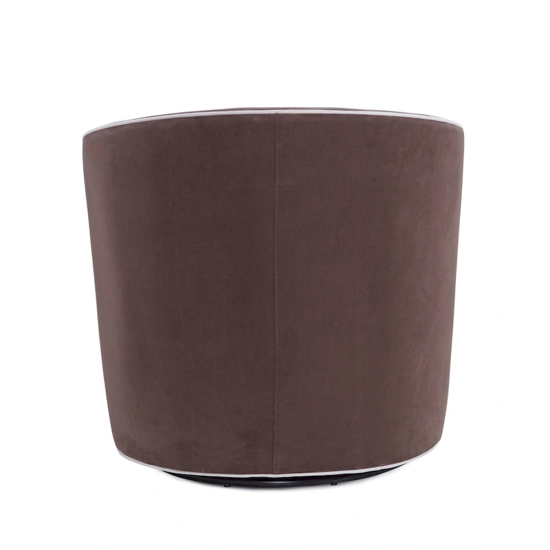 Fauteuil d'appoint pivotant de style tonneau 1 place marron/crème/bleu/rose