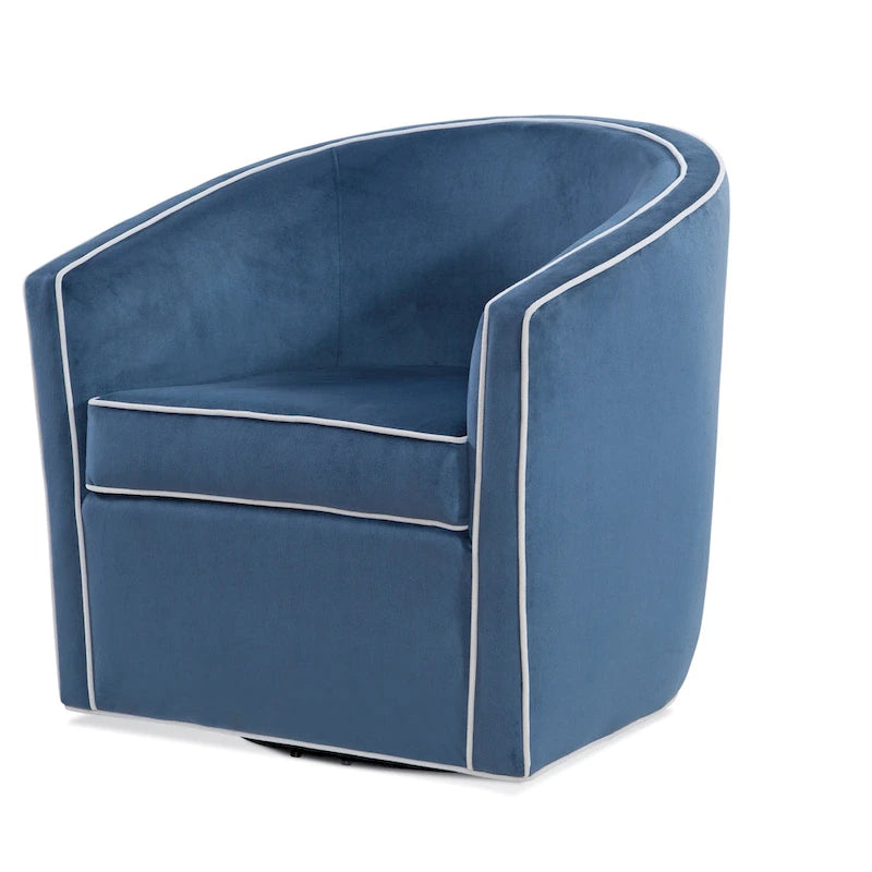 Fauteuil d'appoint pivotant de style tonneau 1 place marron/crème/bleu/rose