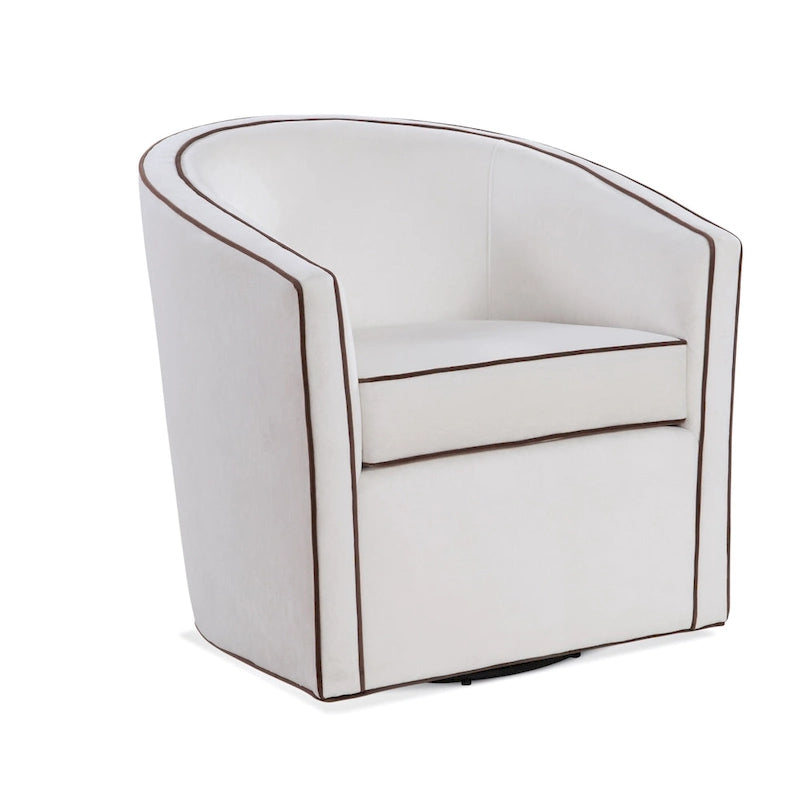 Fauteuil d'appoint pivotant de style tonneau 1 place marron/crème/bleu/rose