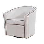 Fauteuil d'appoint pivotant de style tonneau 1 place marron/crème/bleu/rose