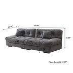 Canapé 3 places en velours beige/gris/rose avec housses de coussin amovibles