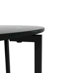 Table d'appoint/table basse ronde à 2 plateaux en verre trempé avec cadre en fer