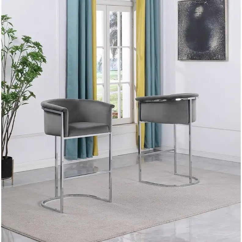 Chaise de comptoir en velours, plusieurs coloris, un siège