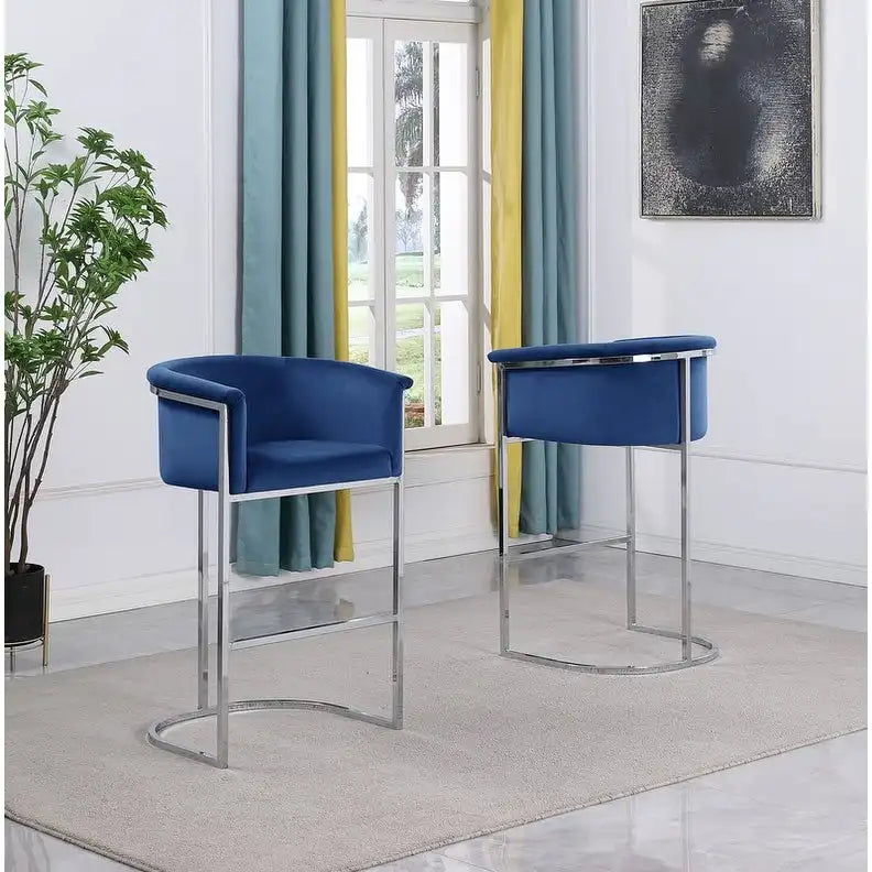 Chaise de comptoir en velours, plusieurs coloris, un siège
