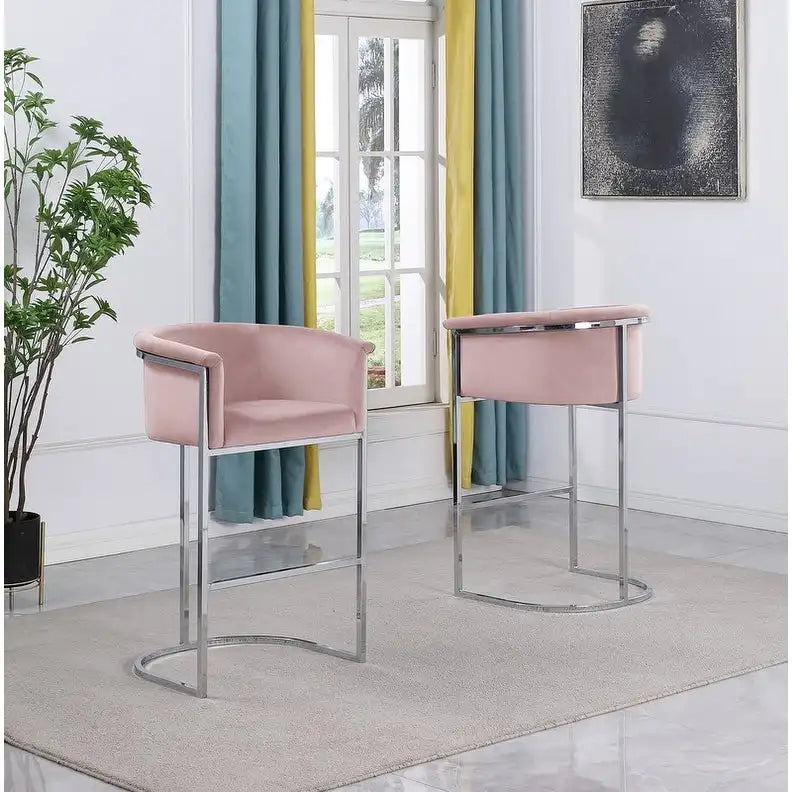 Chaise de comptoir en velours, plusieurs coloris, un siège