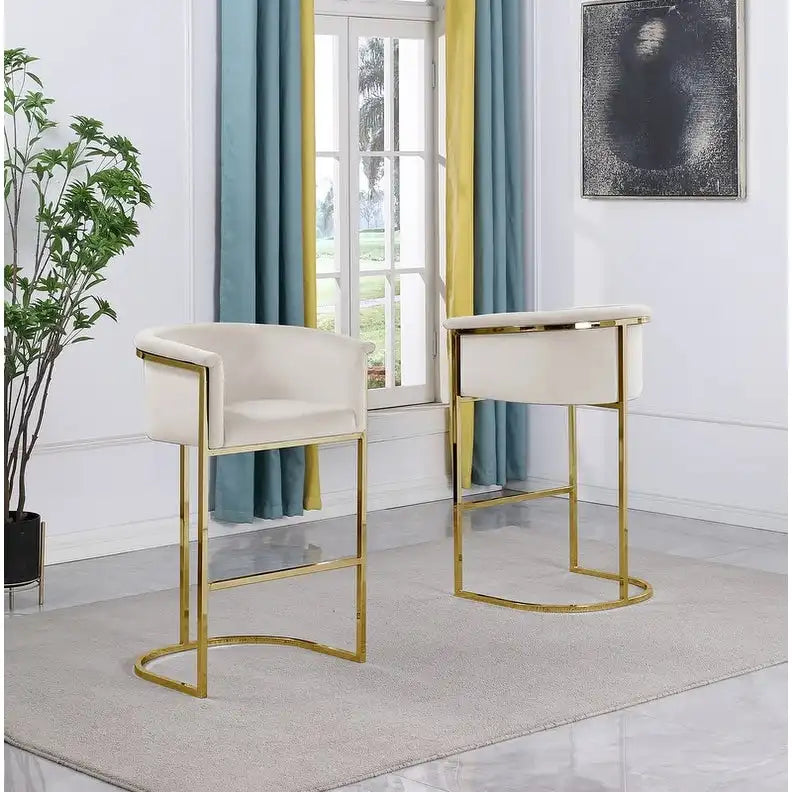 Chaise de comptoir en velours, plusieurs coloris, un siège
