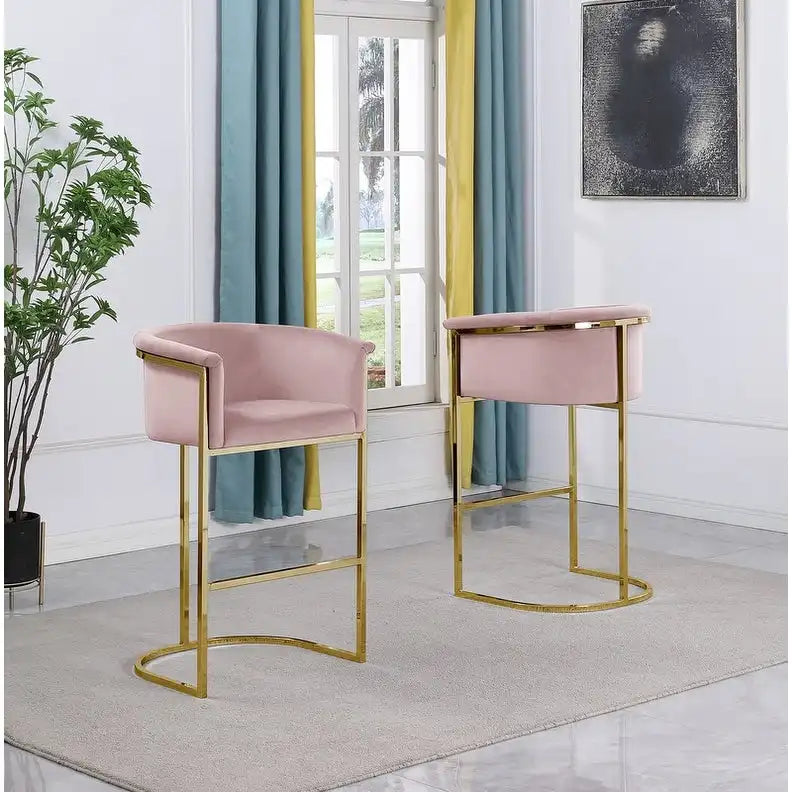 Chaise de comptoir en velours, plusieurs coloris, un siège