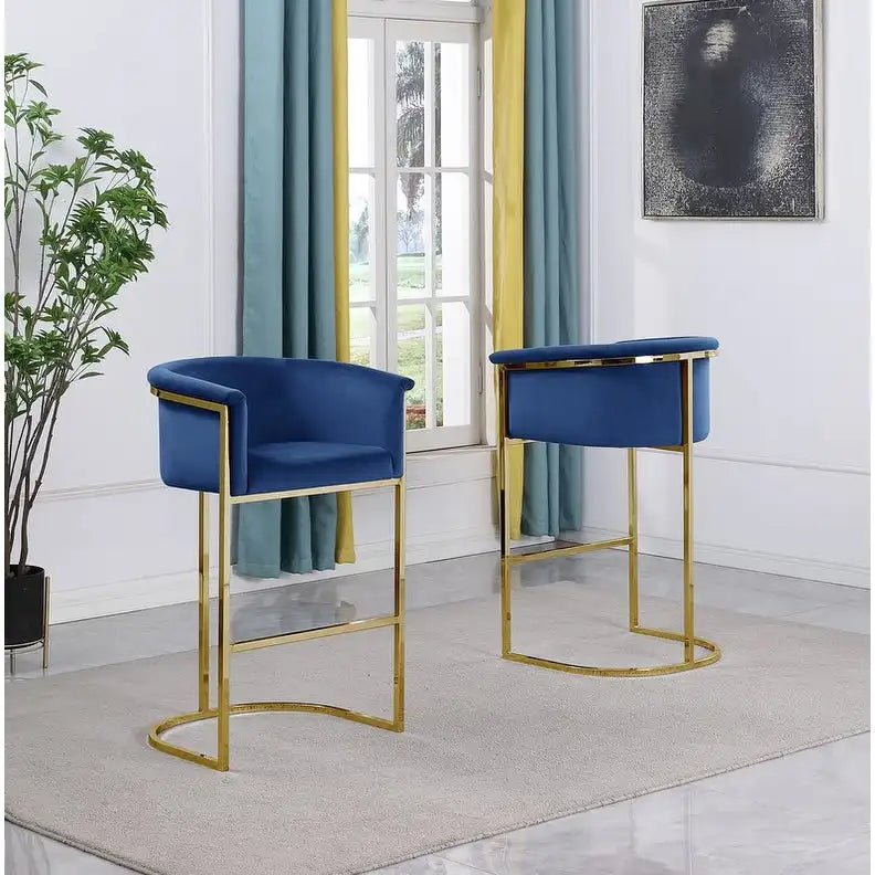 Chaise de comptoir en velours, plusieurs coloris, un siège
