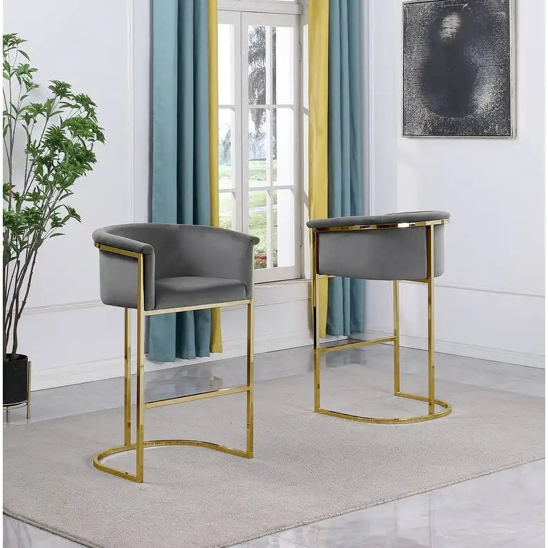 Chaise de comptoir en velours, plusieurs coloris, un siège