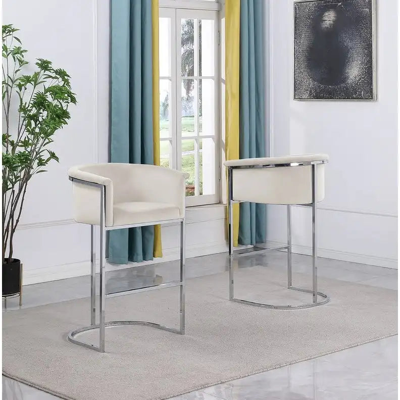 Chaise de comptoir en velours, plusieurs coloris, un siège