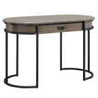 Bureau d'écriture, pieds métalliques ovales blancs/gris, 1 personne