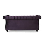 Causeuse capitonnée Chesterfield – Mûre / Bleu marine / Émeraude / Beige / Gris foncé – Tissu – 2 places