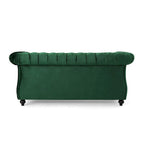 Causeuse capitonnée Chesterfield – Mûre / Bleu marine / Émeraude / Beige / Gris foncé – Tissu – 2 places