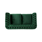 Causeuse capitonnée Chesterfield – Mûre / Bleu marine / Émeraude / Beige / Gris foncé – Tissu – 2 places