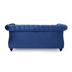 Causeuse capitonnée Chesterfield – Mûre / Bleu marine / Émeraude / Beige / Gris foncé – Tissu – 2 places