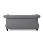 Causeuse capitonnée Chesterfield – Mûre / Bleu marine / Émeraude / Beige / Gris foncé – Tissu – 2 places