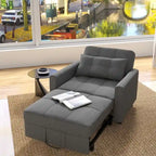 Canapé-lit convertible 3-en-1 gris foncé/gris clair, fauteuil inclinable, une place