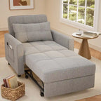 Canapé-lit convertible 3-en-1 gris foncé/gris clair, fauteuil inclinable, une place
