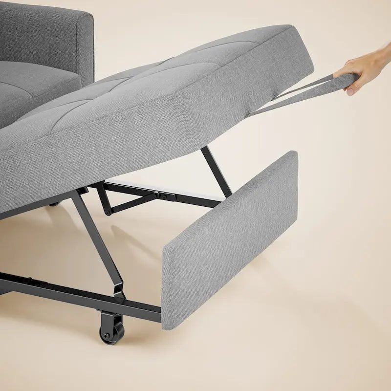 Canapé-lit convertible 3-en-1 gris foncé/gris clair, fauteuil inclinable, une place