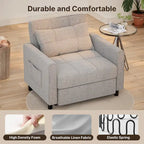 Canapé-lit convertible 3-en-1 gris foncé/gris clair, fauteuil inclinable, une place