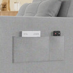 Canapé-lit convertible 3-en-1 gris foncé/gris clair, fauteuil inclinable, une place