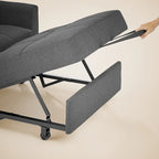 Canapé-lit convertible 3-en-1 gris foncé/gris clair, fauteuil inclinable, une place