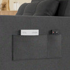 Canapé-lit convertible 3-en-1 gris foncé/gris clair, fauteuil inclinable, une place