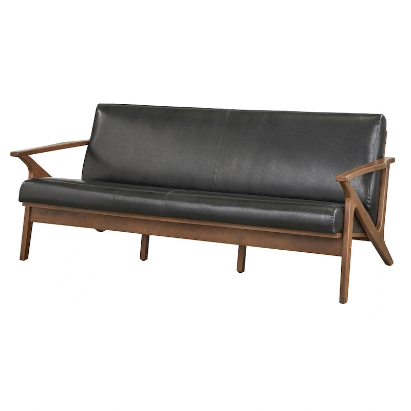 Canapé 3 places camel et noir de style scandinave