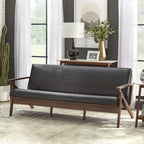 Canapé 3 places camel et noir de style scandinave