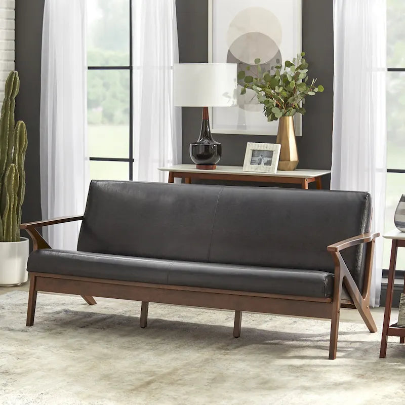 Canapé 3 places camel et noir de style scandinave