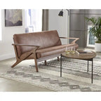 Canapé 3 places camel et noir de style scandinave