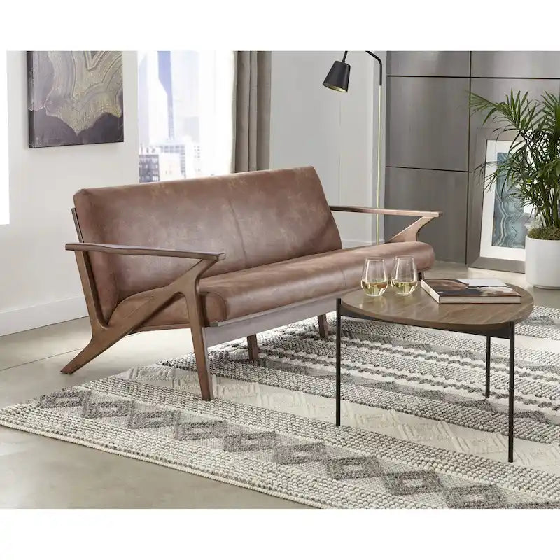 Canapé 3 places camel et noir de style scandinave