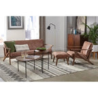 Canapé 3 places camel et noir de style scandinave