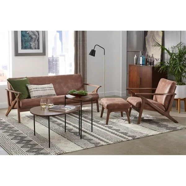 Canapé 3 places camel et noir de style scandinave