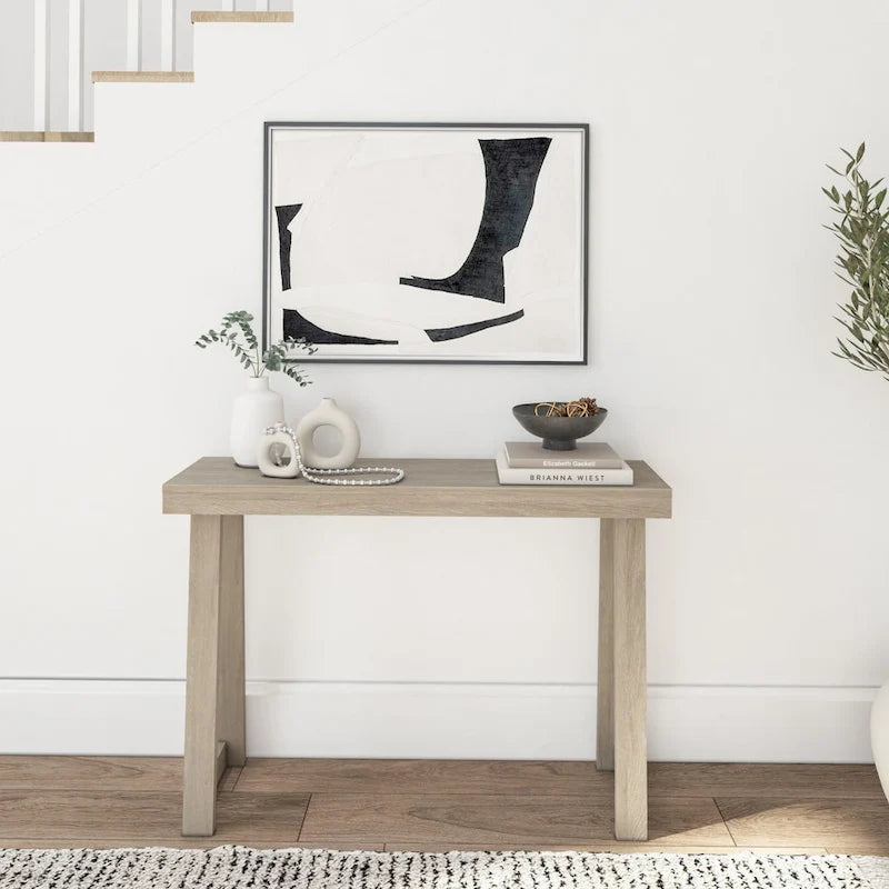 Table console style classique Blanc / Noyer US – 46 po