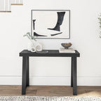 Table console style classique Blanc / Noyer US – 46 po