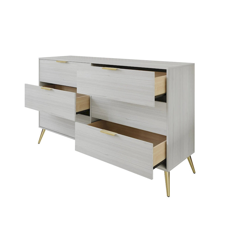 Commode contemporaine en bois à 6 tiroirs CraftPorch