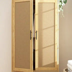 Armoire en bois brun à 2 portes et 2 tiroirs avec tringle, 1 personne