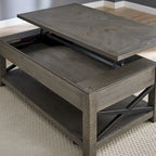 Table basse relevable Steve Silver Dawson en bois flotté vieilli