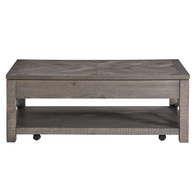 Table basse relevable Steve Silver Dawson en bois flotté vieilli
