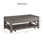 Table basse relevable Steve Silver Dawson en bois flotté vieilli