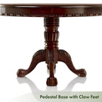 Table à manger ronde en cerisier marron, pied central, 4 places